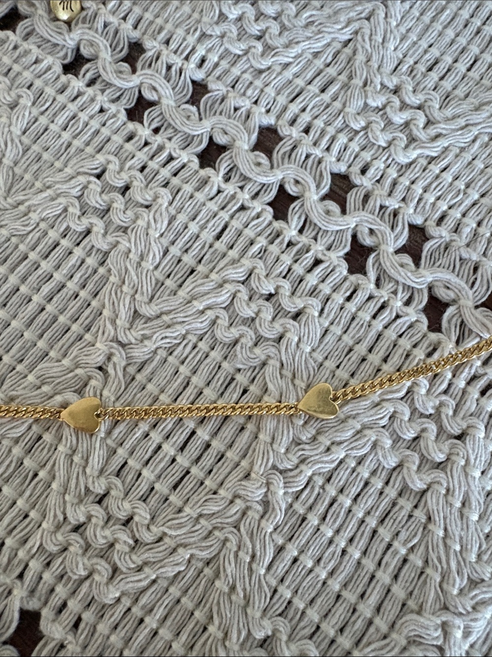 Madewell Gold Heart Station Necklace - Petite Heart Chain - Picture 2 of 4